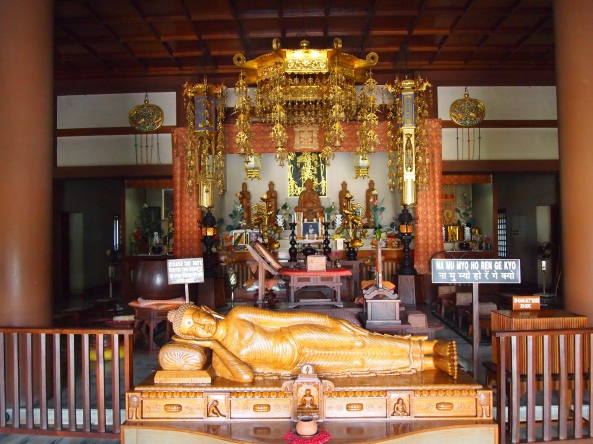 the reclining buddha at the japanese temple