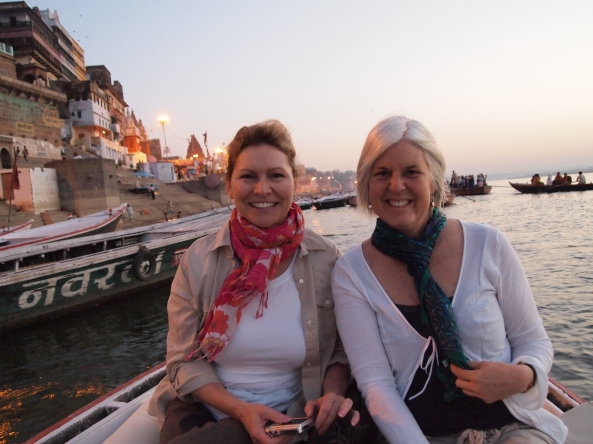 Jayne and me: sunrise boatride on the Ganges