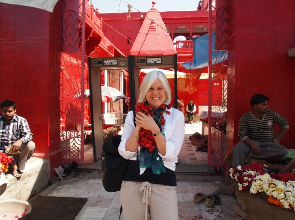 the mysterious red-painted temple where we're not allowed in because we're not Hindu