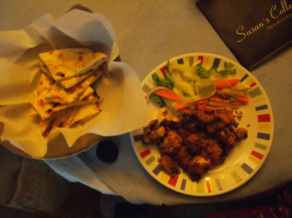 fish tikka and garlic naan :-)