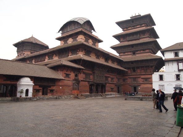 Nassal Chowk, the interior courtyard of the Old Royal Palace (Hanuman Dhoka)