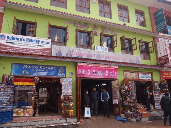 Brightly colored shops