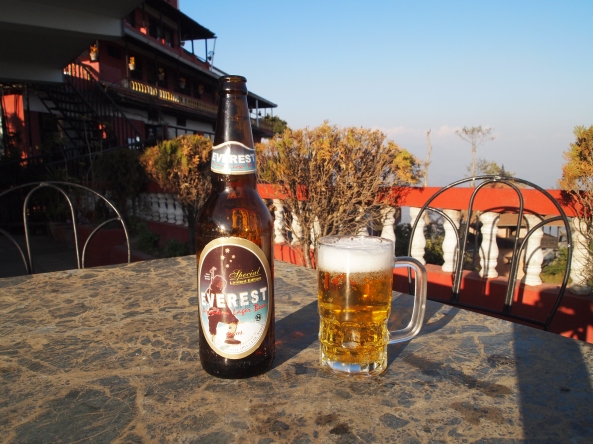 an Everest beer before sunset