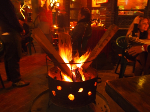 a warm fire at New Orleans Cafe
