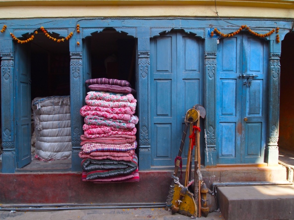 colorful bedding and doors